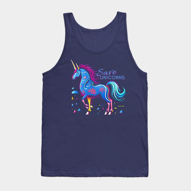 Save the unicorns Tank Top by Javisolarte